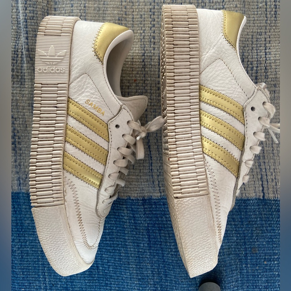 adidas Women's Samba Rose sneakers in White and Gold